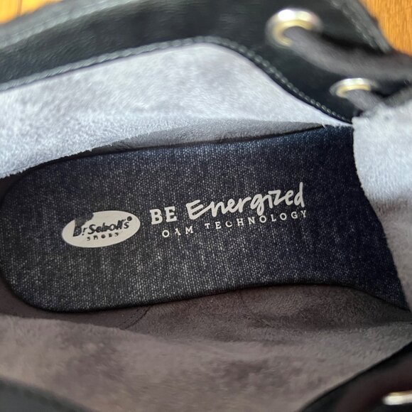 Dr. Scholl's Size 8 Black Dakota Faux Suede Lace Up Wedge Heel Ankle Booties - Picture 4 of 16